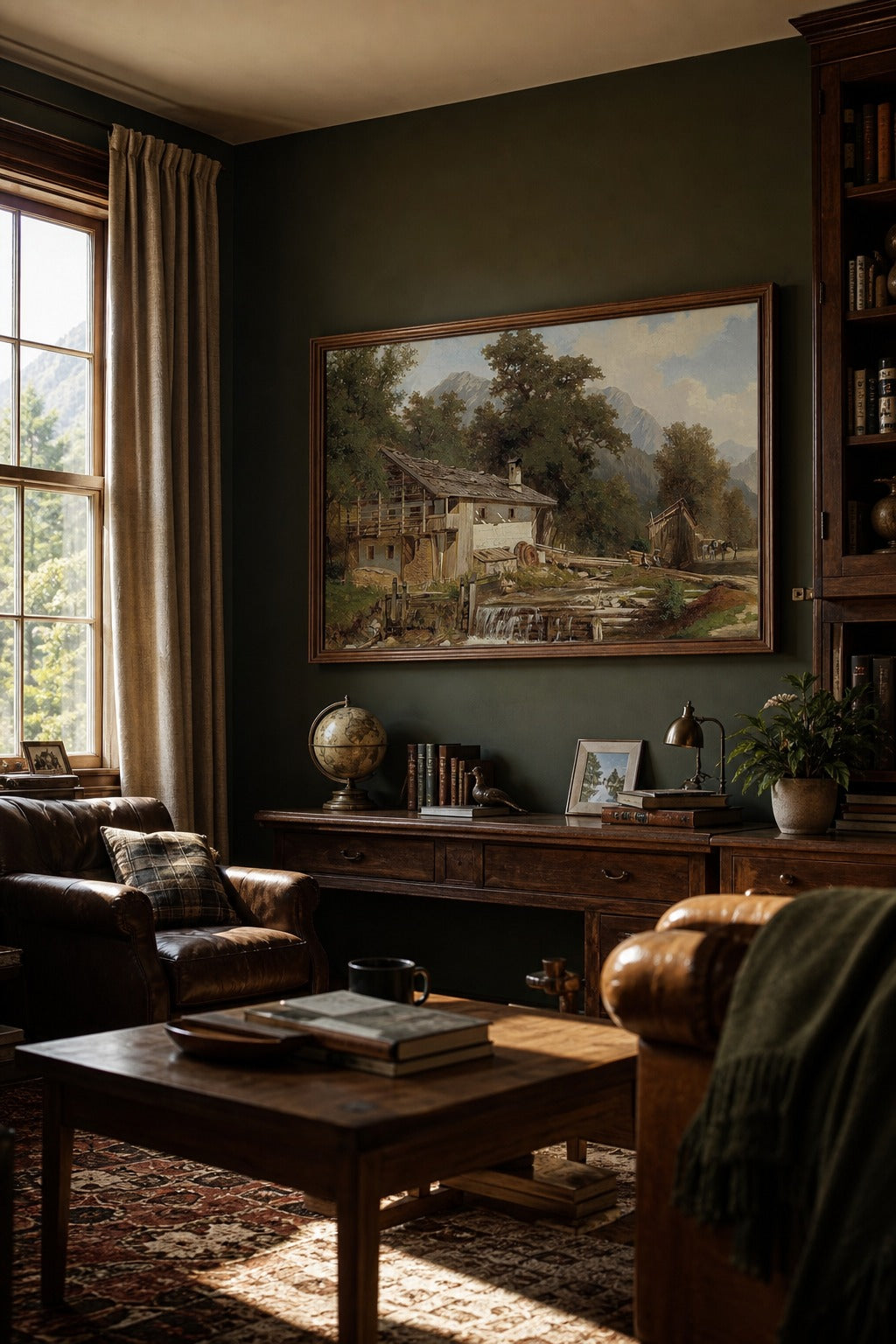 The Old Mill art print, angled perspective view