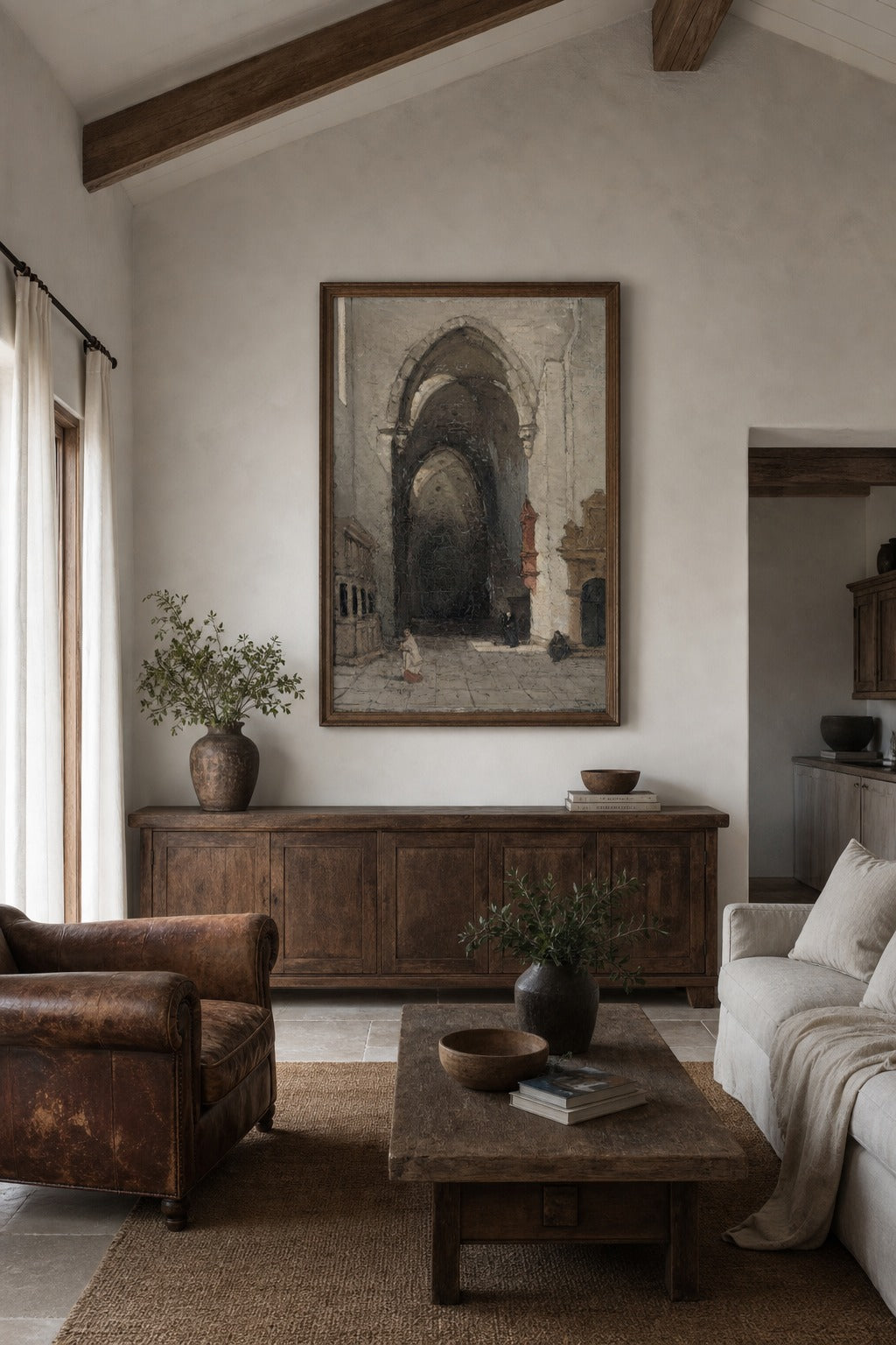 The Portal art print shown to scale on a wall