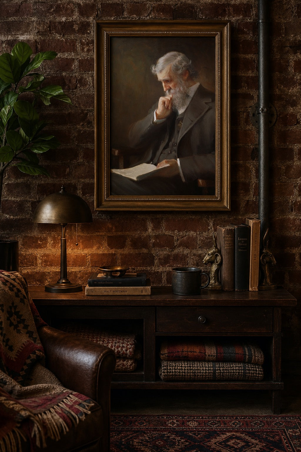 The Reader art print, close-up detail view