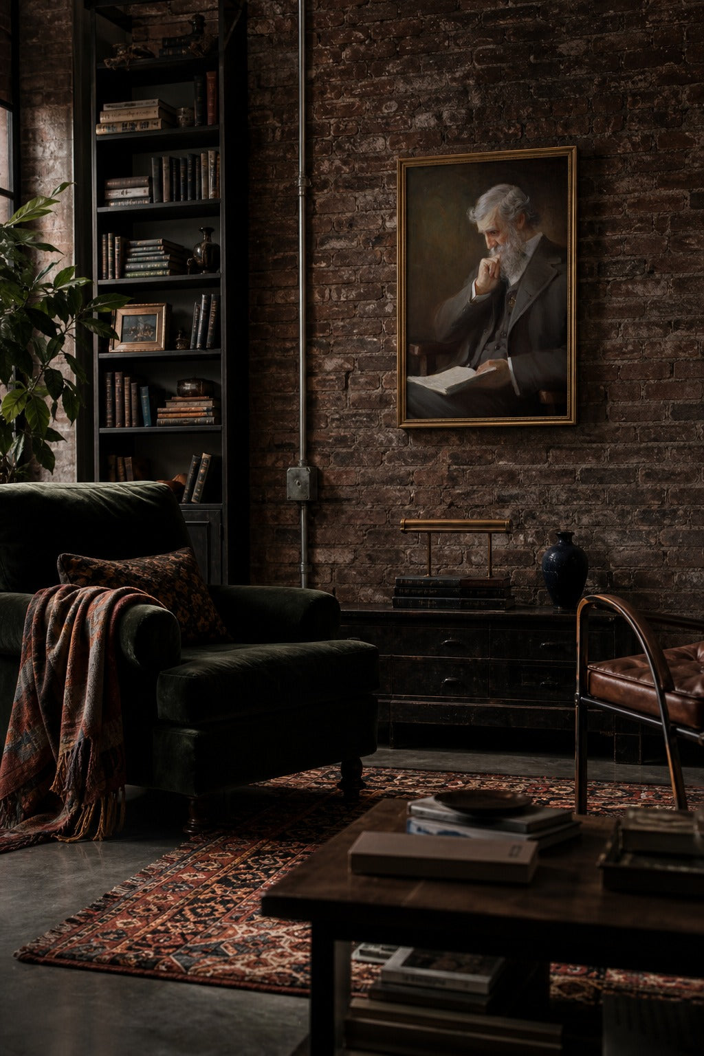 The Reader art print, angled perspective view