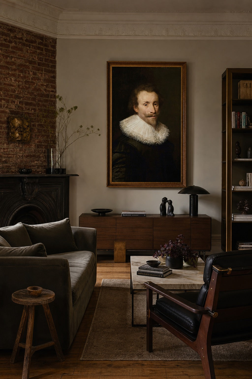 The Ruff art print shown to scale on a wall