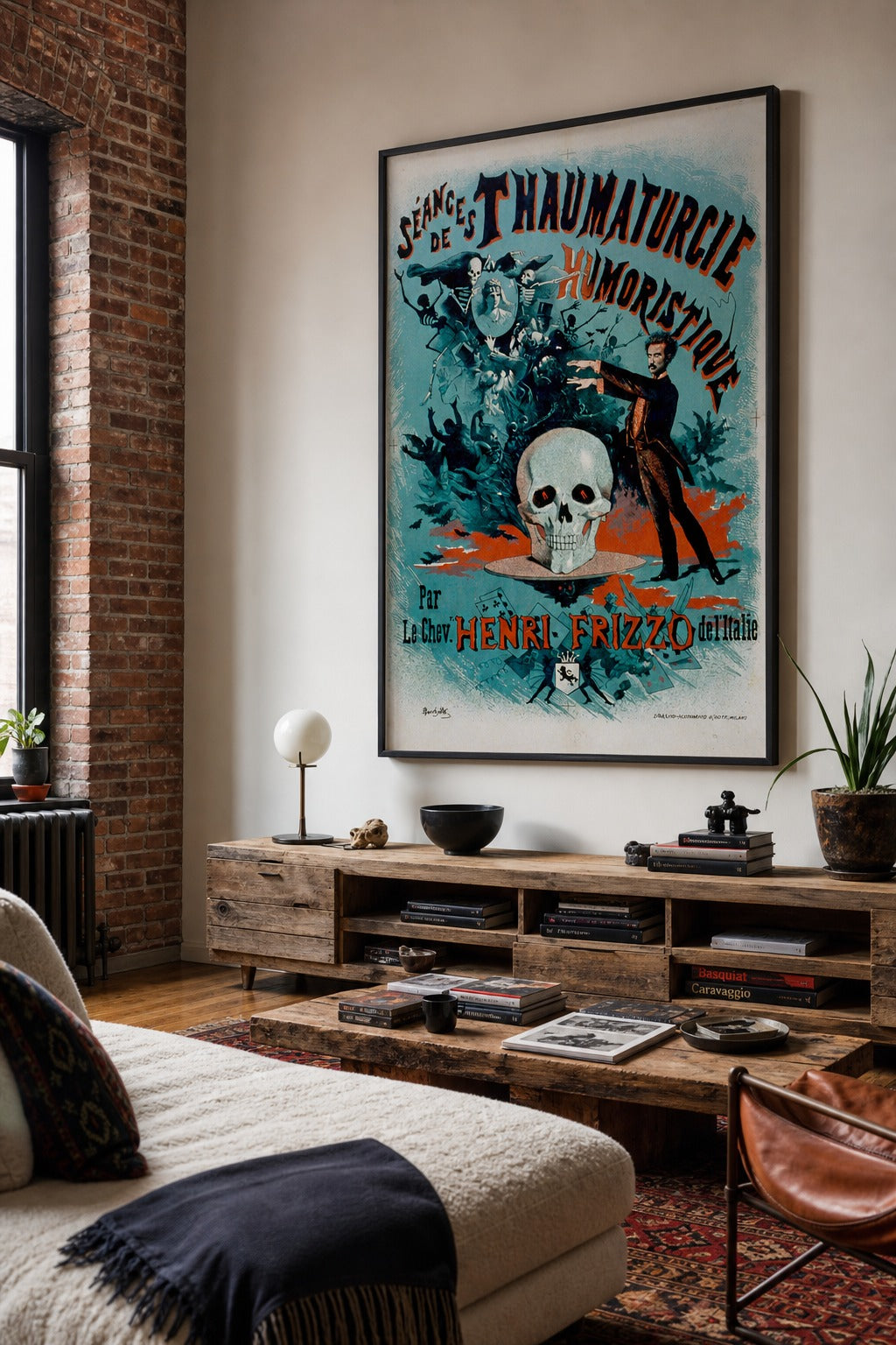 The Thaumaturge art print shown to scale on a wall