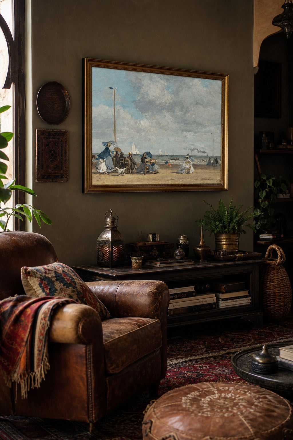 Trouville art print, angled perspective view