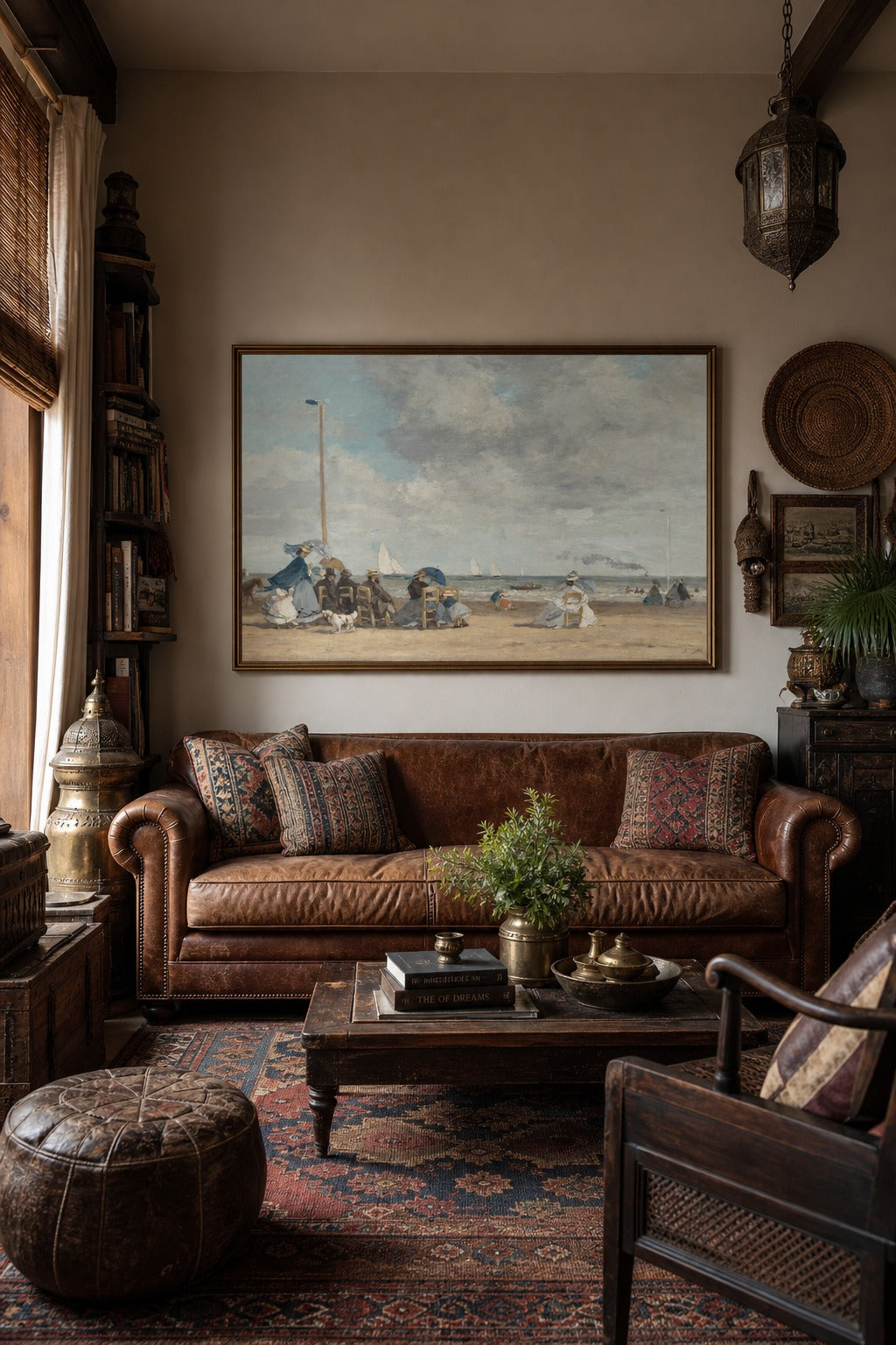 Trouville art print shown to scale on a wall