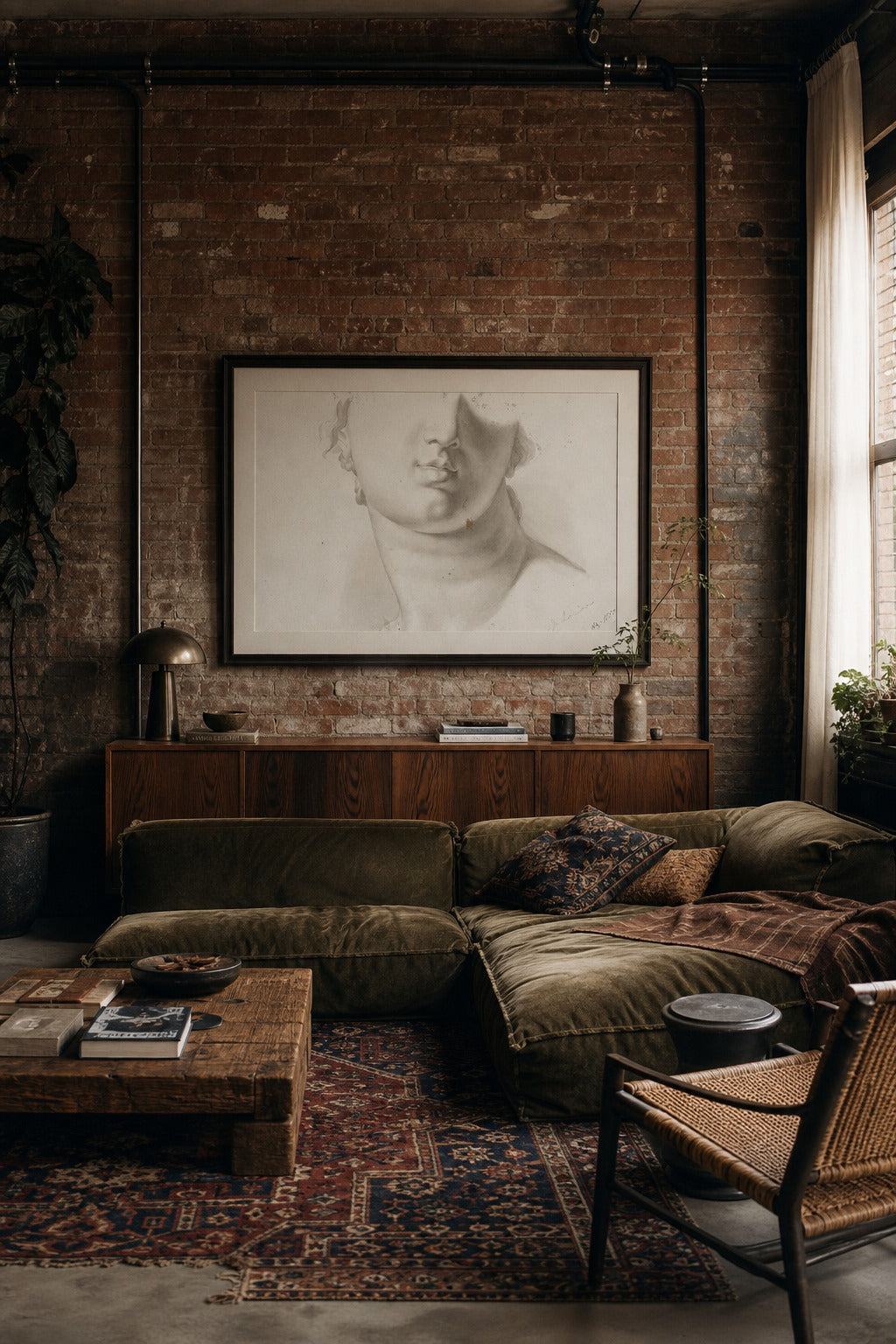 Unfinished art print shown to scale on a wall