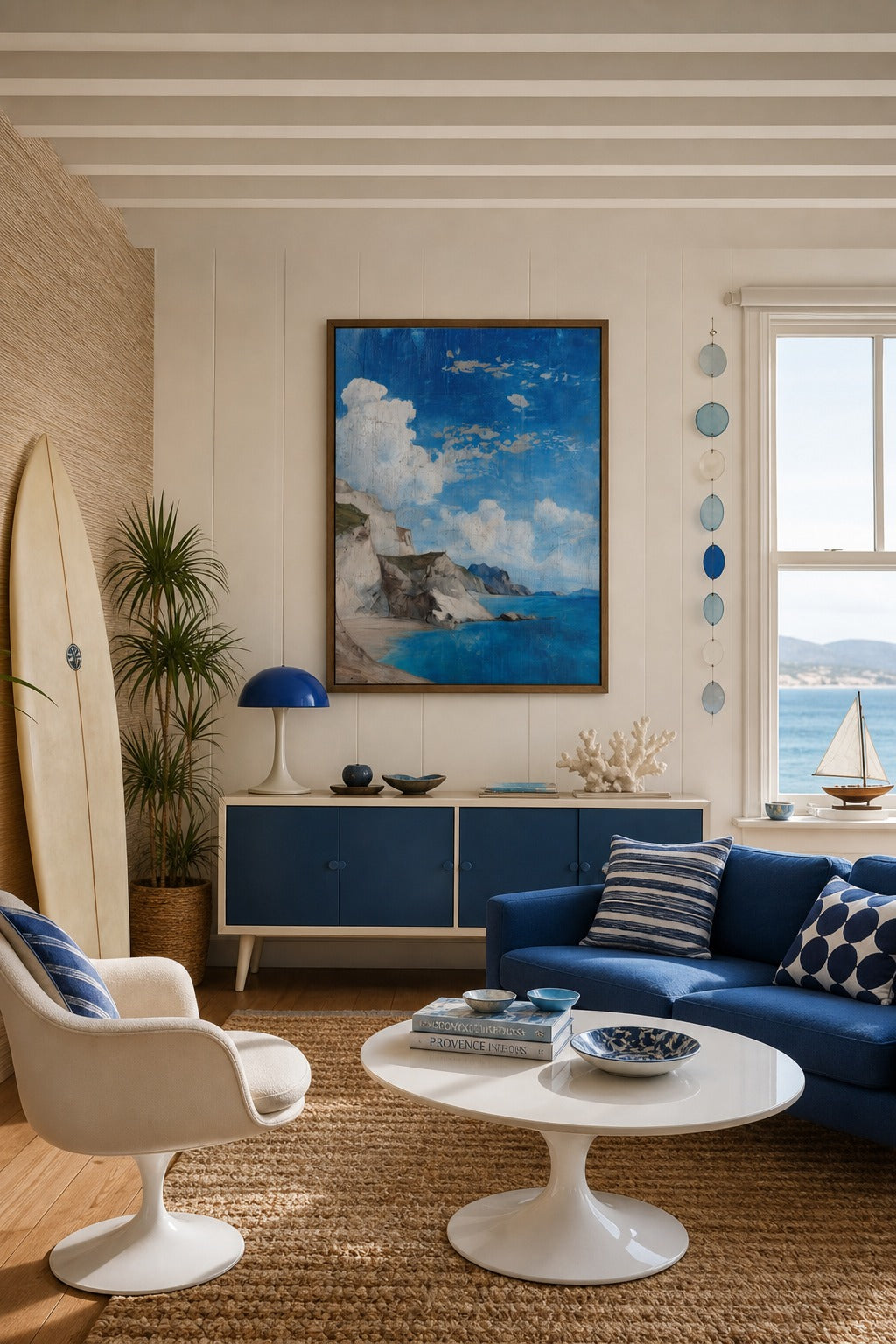 White Cliffs art print displayed in a modern interior