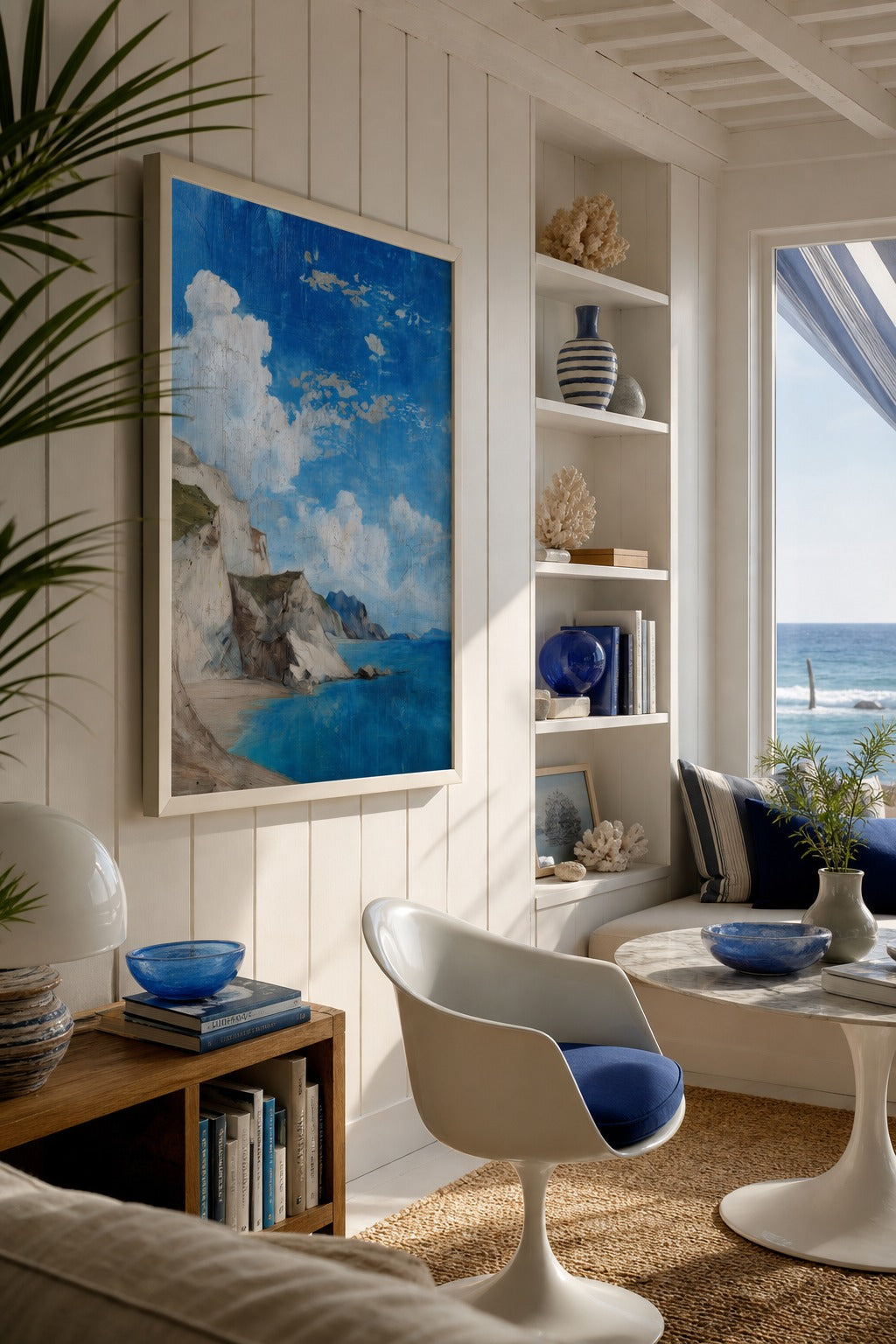 White Cliffs art print, angled perspective view