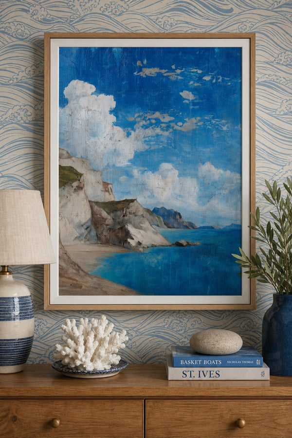 White Cliffs art print on white background