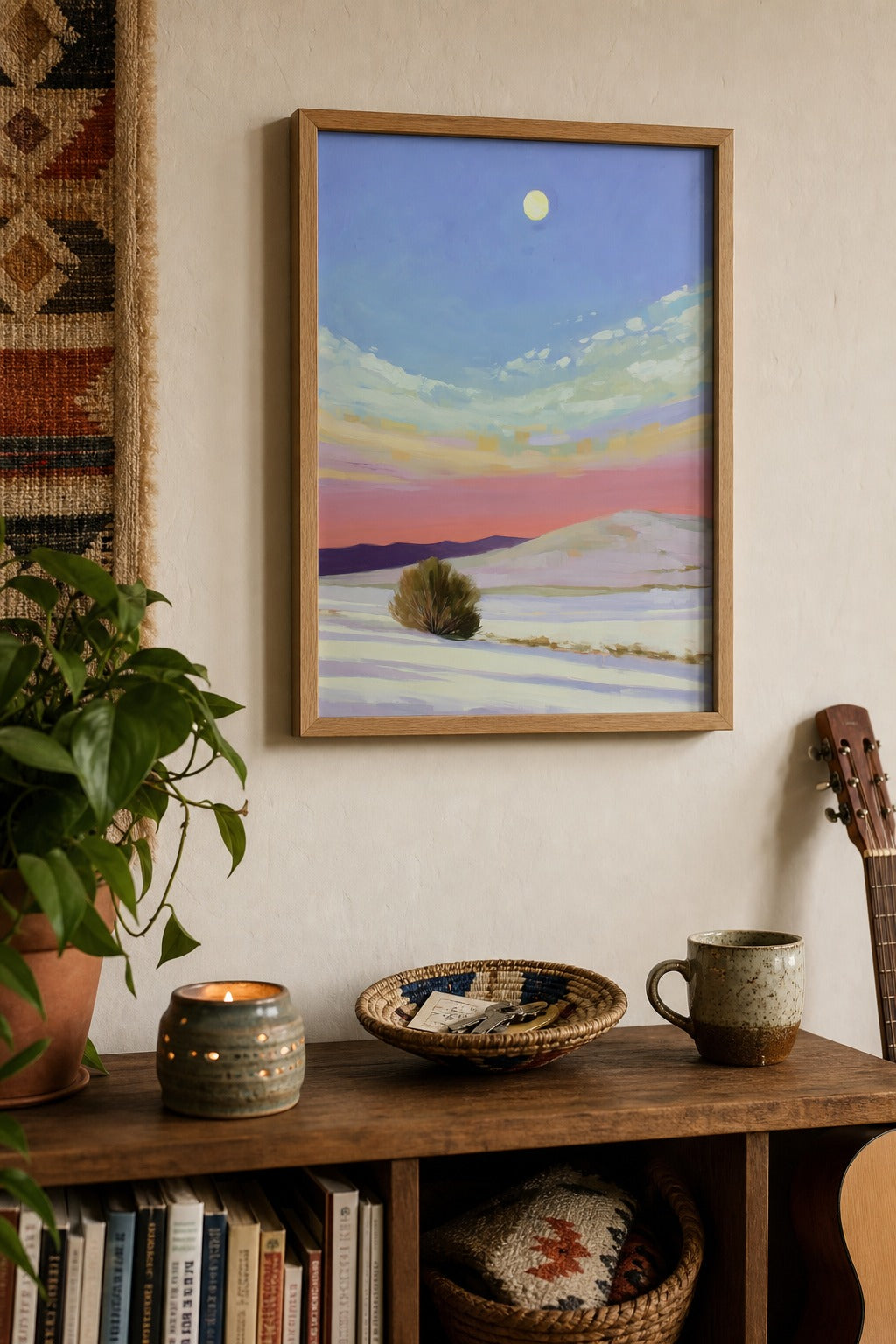 White Sands Moon art print, close-up detail view