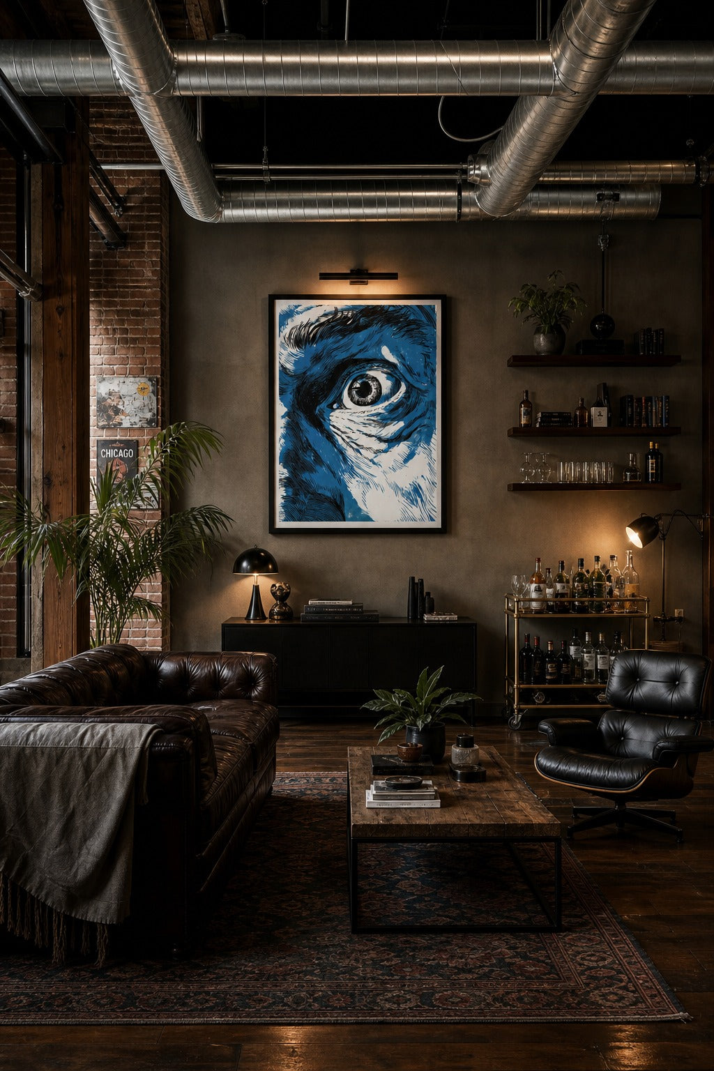 Wide Open art print displayed in a modern interior