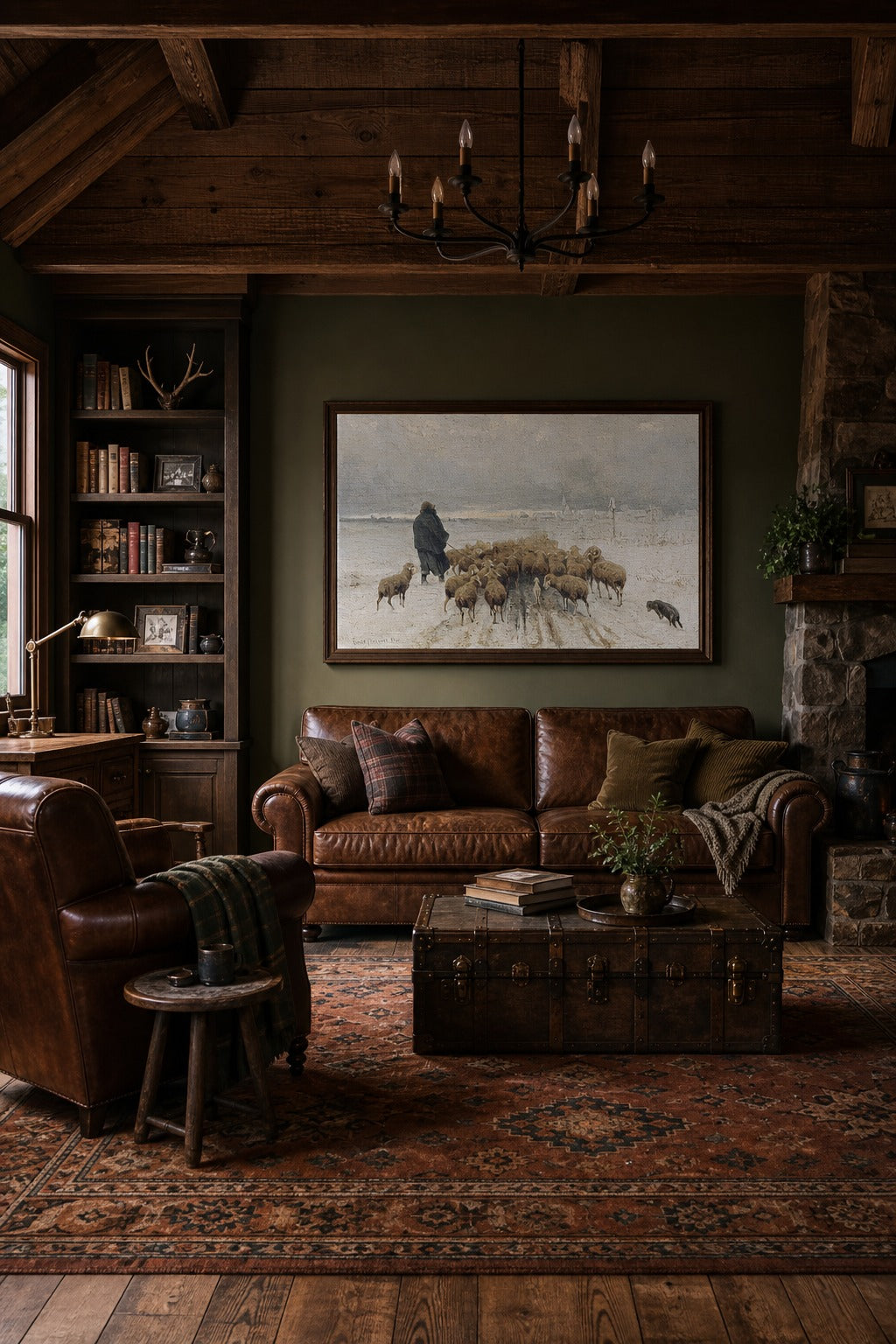Winter Fold art print displayed in a modern interior