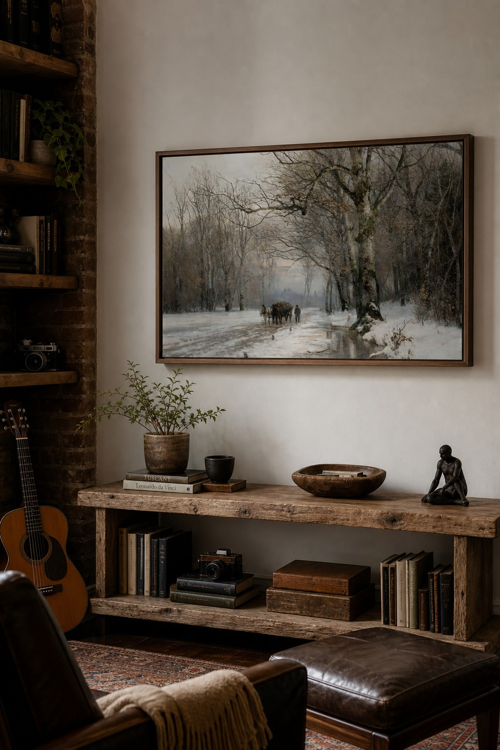 Winter Haul art print, close-up detail view