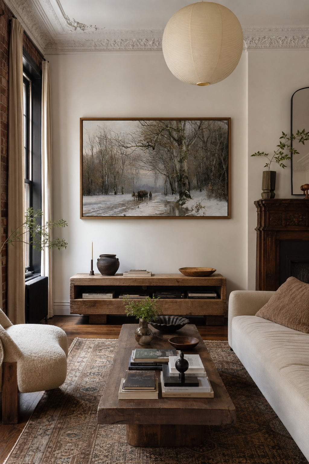 Winter Haul art print displayed in a modern interior