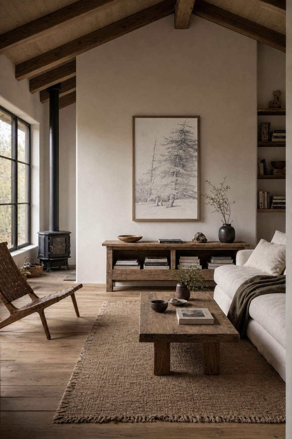 Winter Stand art print displayed in a modern interior