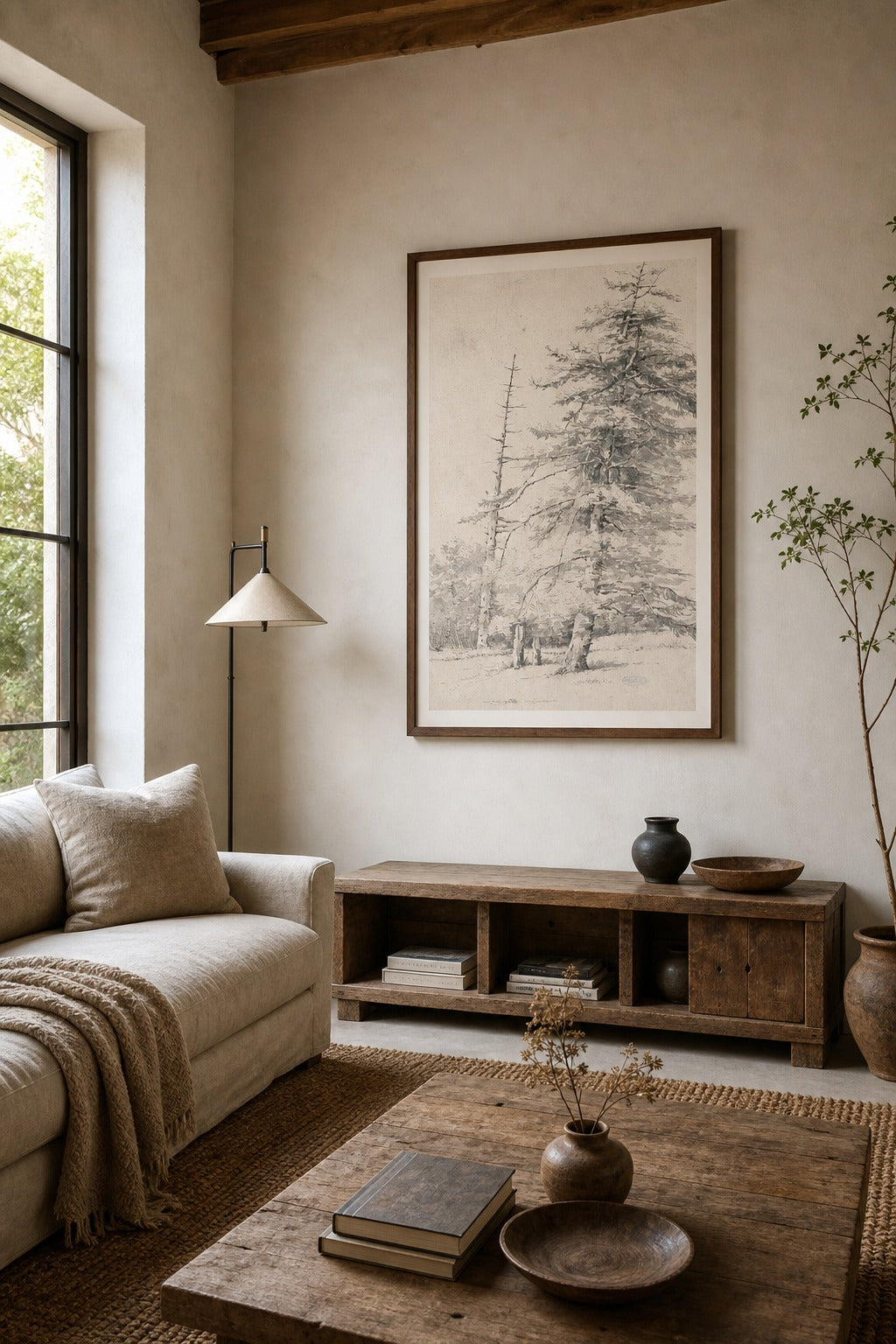 Winter Stand art print shown to scale on a wall