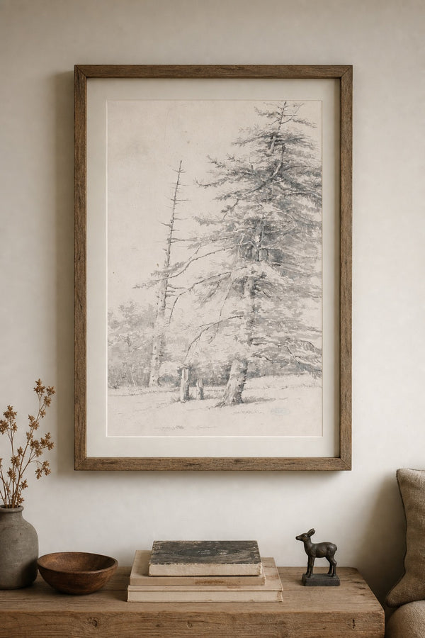 Winter Stand art print on white background