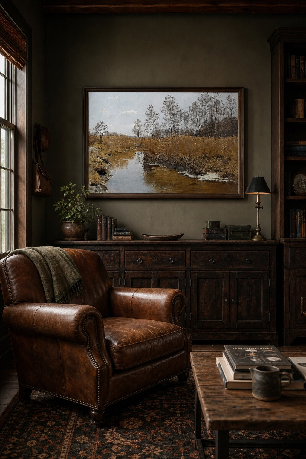 Winter Thaw art print shown to scale on a wall